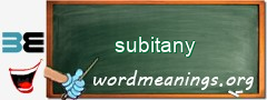 WordMeaning blackboard for subitany